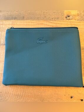 Lacoste Men's Teal Textured Zip Toiletry Pouch